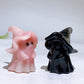 1.5" Natural Crystal Ghost with Witch's Hat Carving for Halloween Wholesale