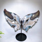 Large Unqiue Natural Druzy Agate Butterfly Wings with Stand Wholesale