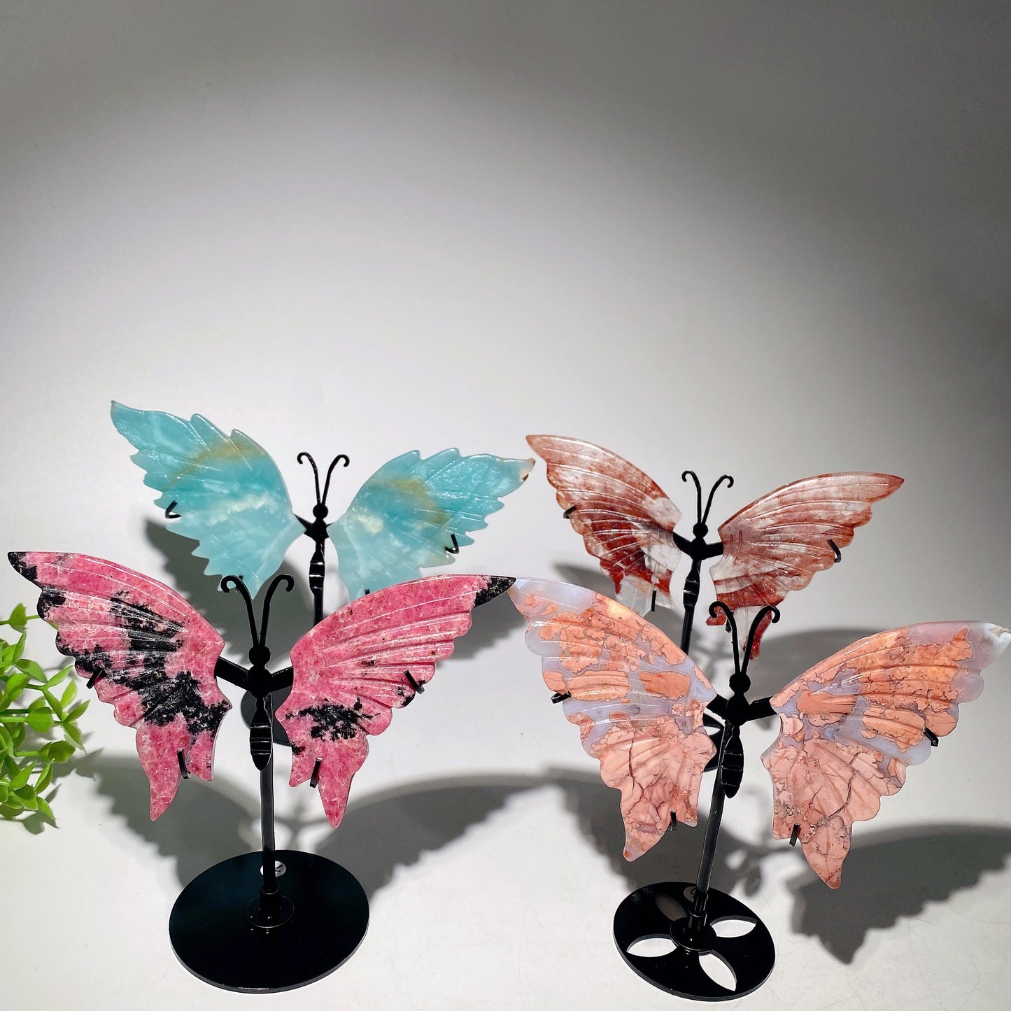 4.0"-6.0" Mixed Crystal Butterfly Wings Carvings Bulk Wholesale