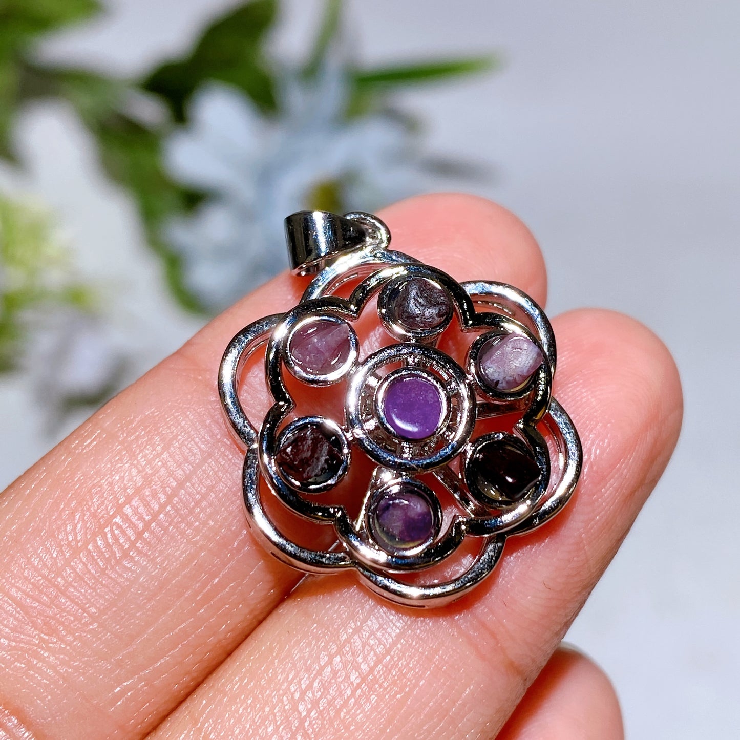 Cooper Silver Plated Sugilite Spinning Pendant Crystal Healing Bulk Wholesale