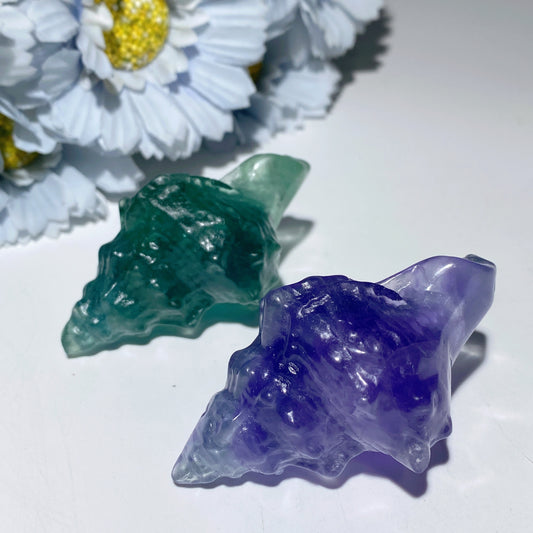 2.6" Fluorite Conch Carvings Bulk Wholesale