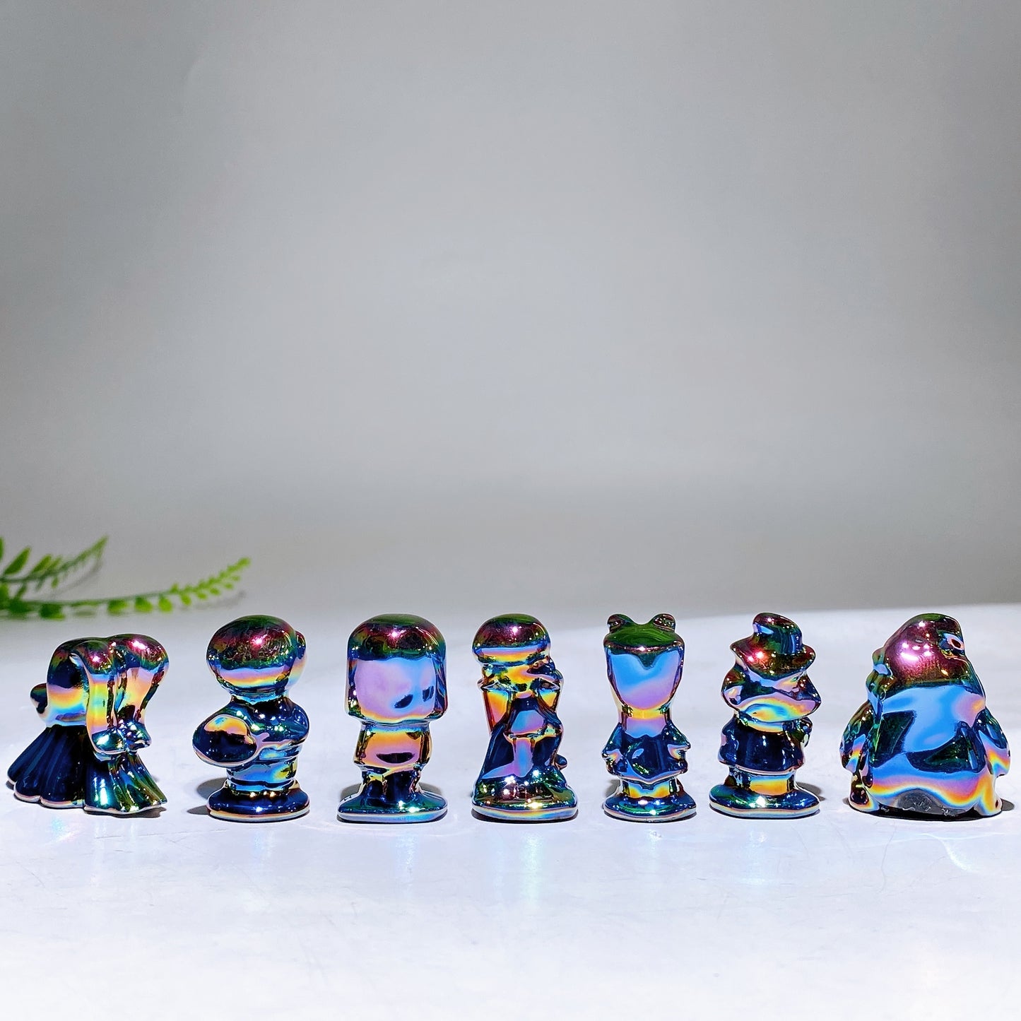 1.4" Aura Dark Rainbow Black Obsidian Carvings of Nightmare before Christmas Wholesale