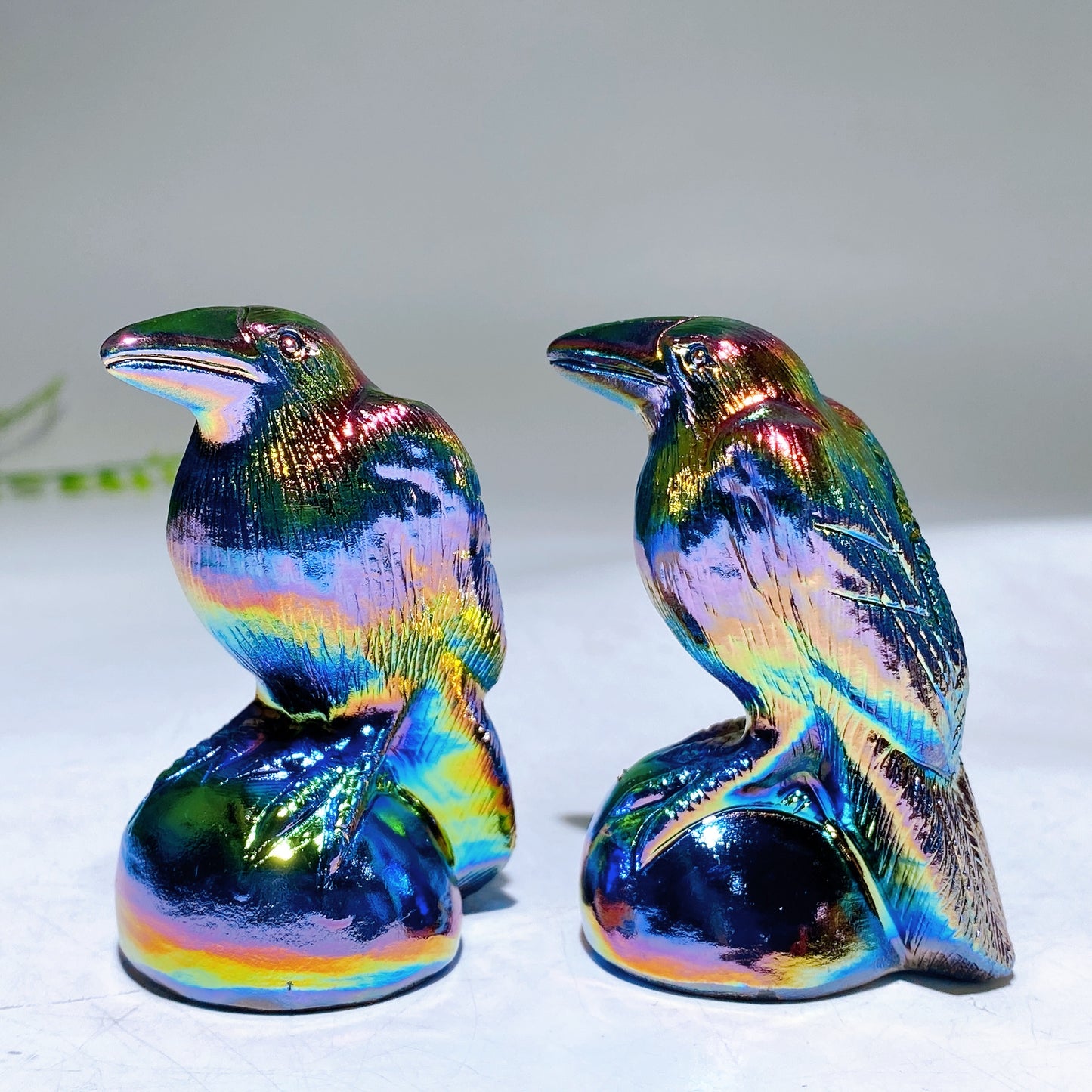 2.0"-2.5" Aura Dark Rainbow Black Obsidian Carving for Halloween Wholesale