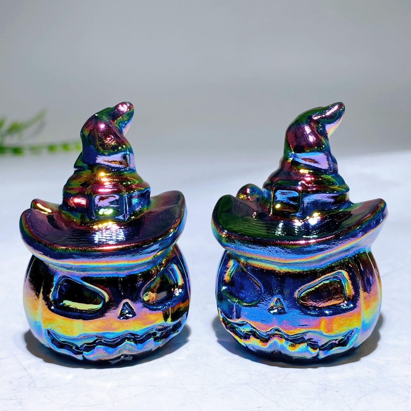 2.0"-2.5" Aura Dark Rainbow Black Obsidian Carving for Halloween Wholesale