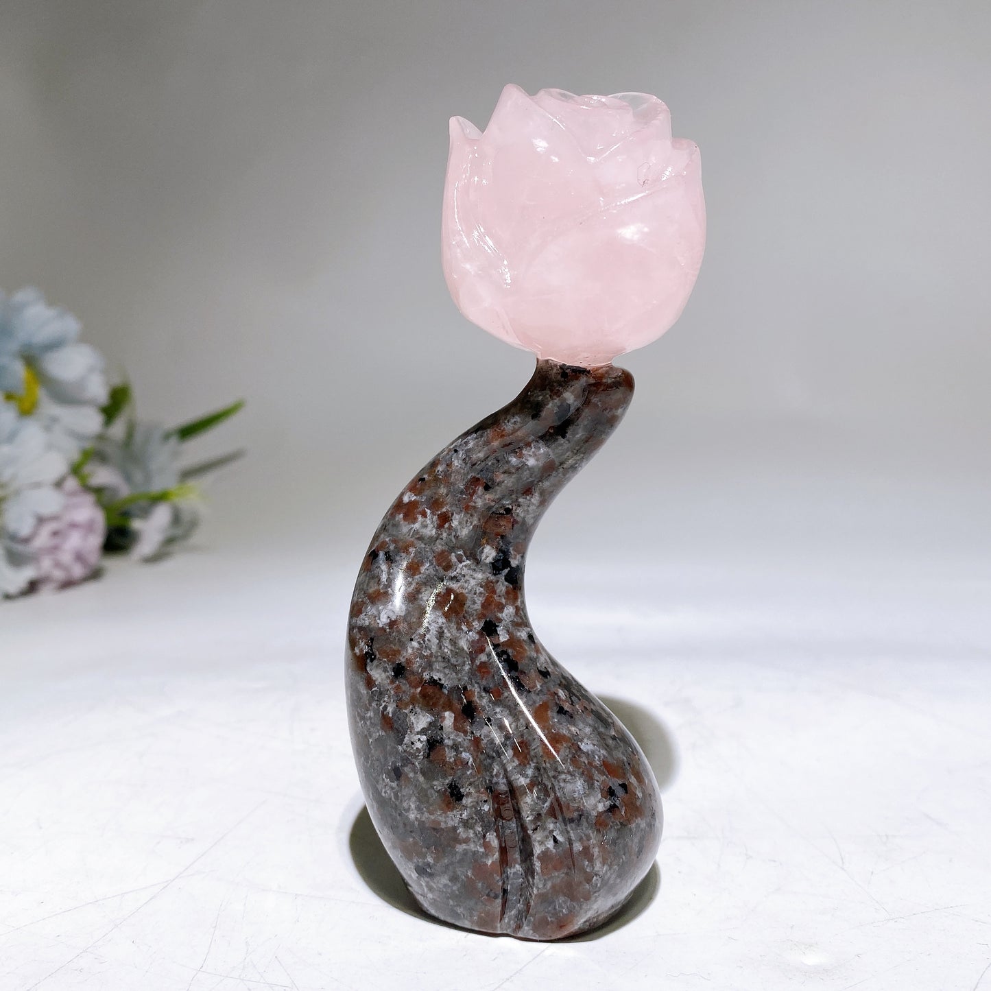 4.6" Crystal Flower with Yooperlite Steam Carving Crystal Healing Bulk Wholesale