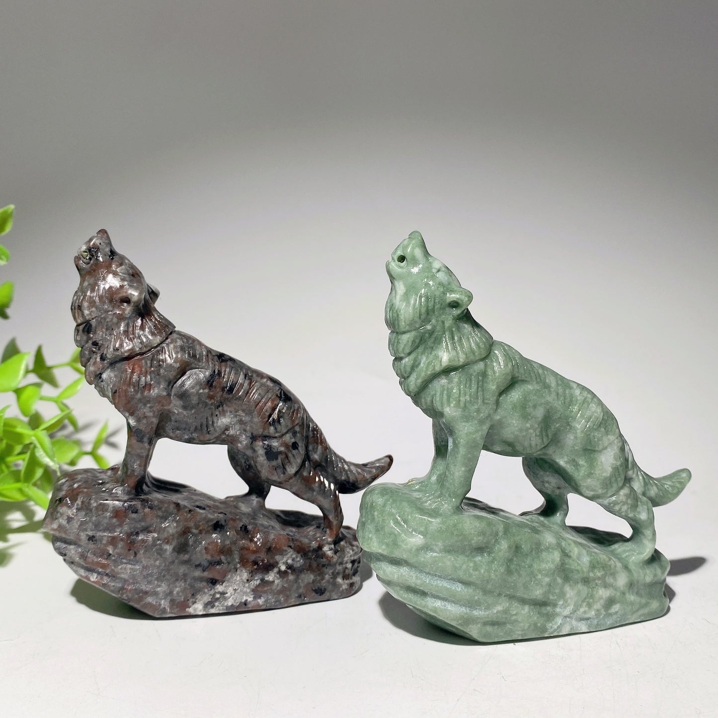 3.0"-3.5" Jade Yooperlite Wolf Carvings Crystal Healing Bulk Wholesale