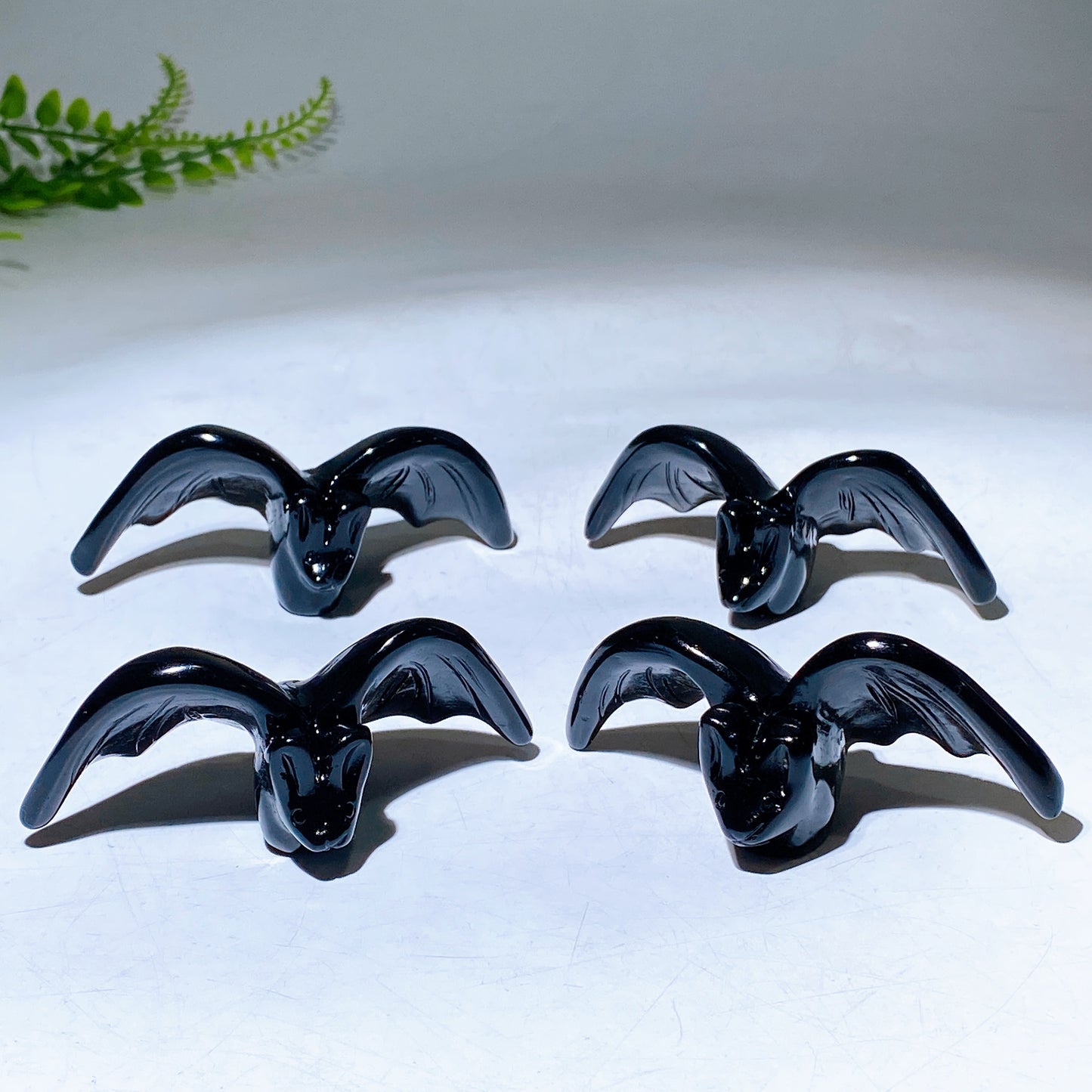 3.5" Black Obsidian Bat Carving for Halloween Wholesale
