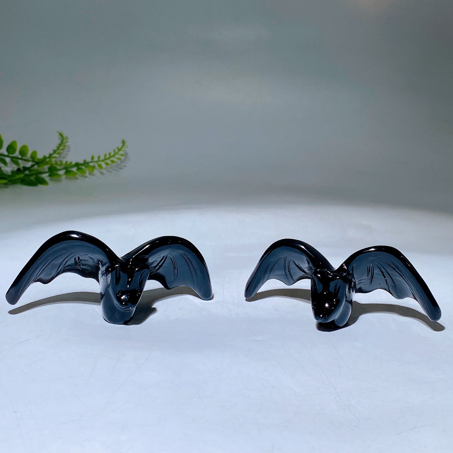 3.5" Black Obsidian Bat Carving for Halloween Wholesale