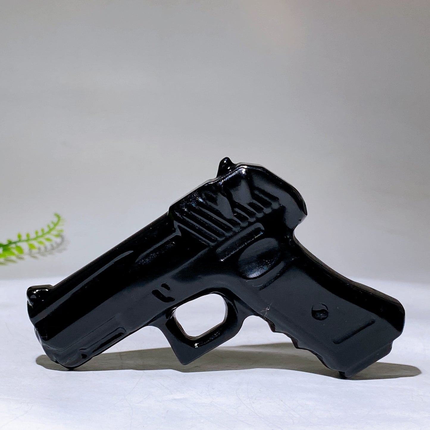3.7" Black Obsidian Yooperlite Gun Carving Wholesale