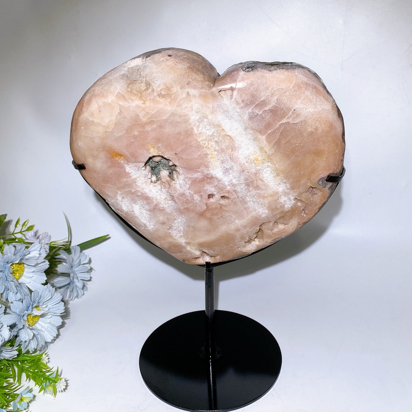 23cm Large Unique Citrine Cluster Calcite Heart Carving with Stand  Crystal Healing Bulk Wholesale