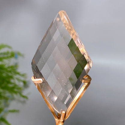 Clear Quartz Water-drop Diamond Curved Rhomus with Stand Wholesale
