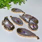 Irregular Shape Druzy Agate Amethyst Pendant with Golden Rim Bulk Wholesale