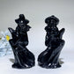 4.7" Black Obsidian Witch Carvings Crystal Healing Bulk Wholesale