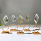Clear Quartz Water-drop Diamond Curved Rhomus with Stand Wholesale
