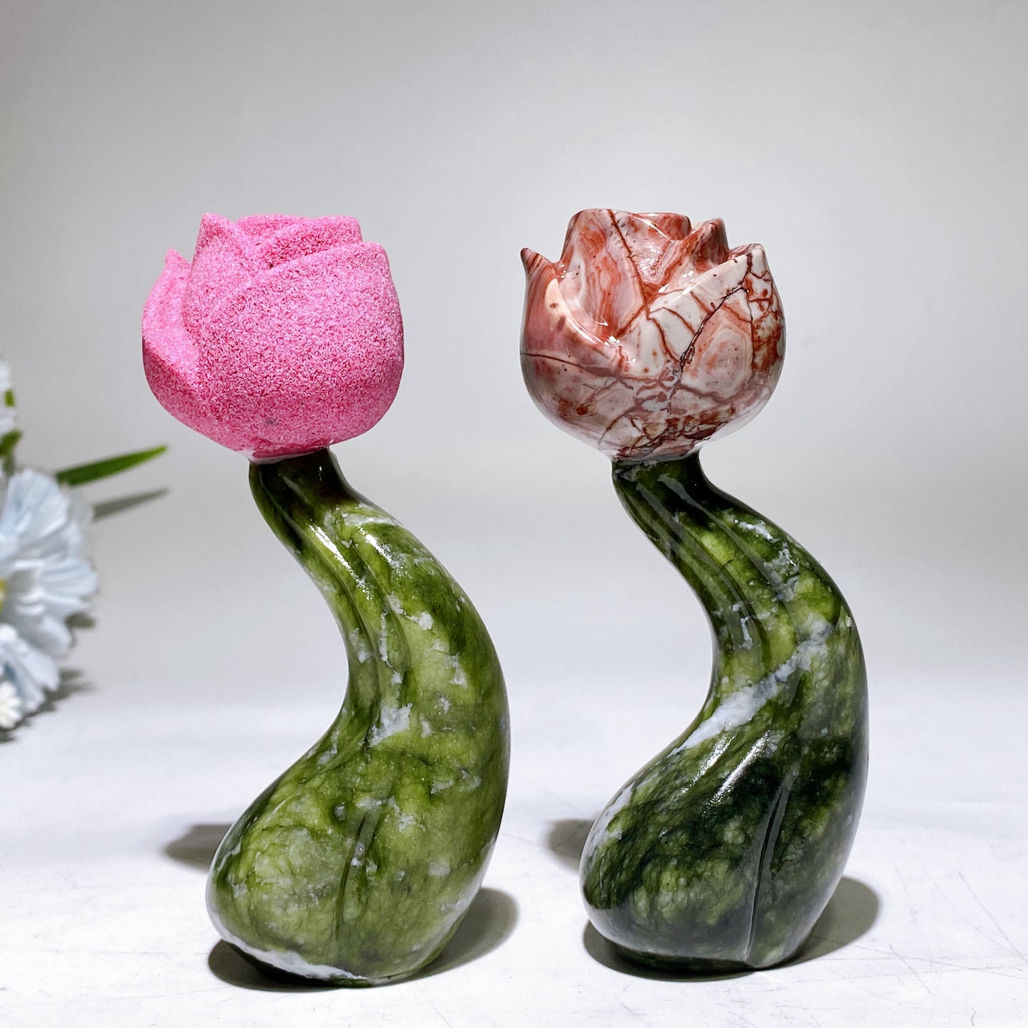 4.6" Crystal Flower with Yooperlite Steam Carving Crystal Healing Bulk Wholesale