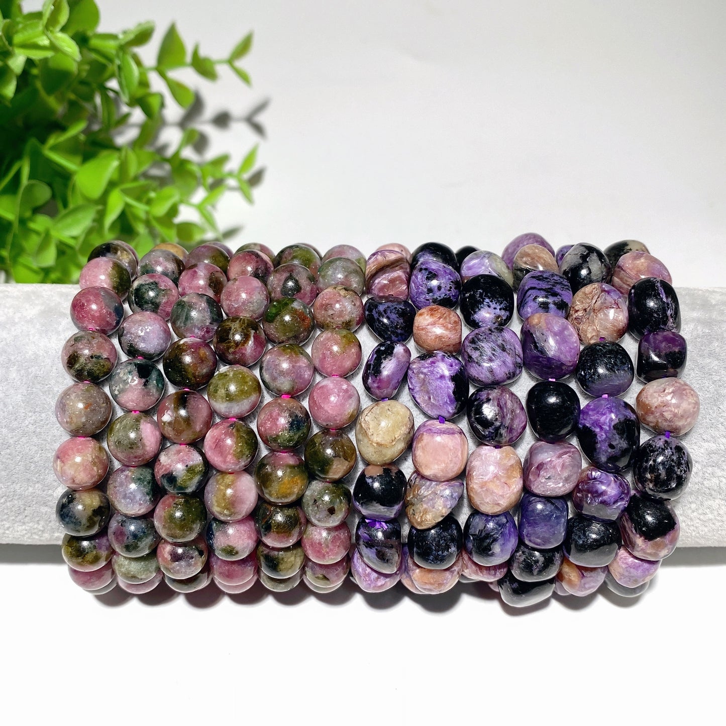 9mm  Watermelon Tourmaline Charoite Bracelet Bulk Wholesale