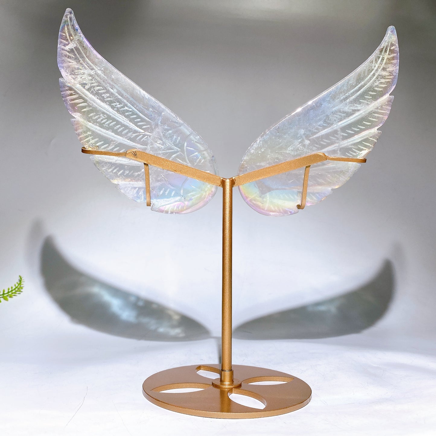 Aura Clear Quartz Wing with Stand Wholesale