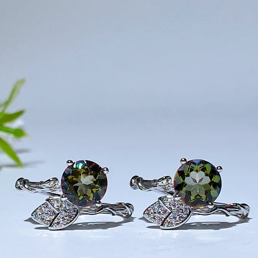 Cooper Silver Plated Multi Topaz Ring Crystal Healing Bulk Wholesale