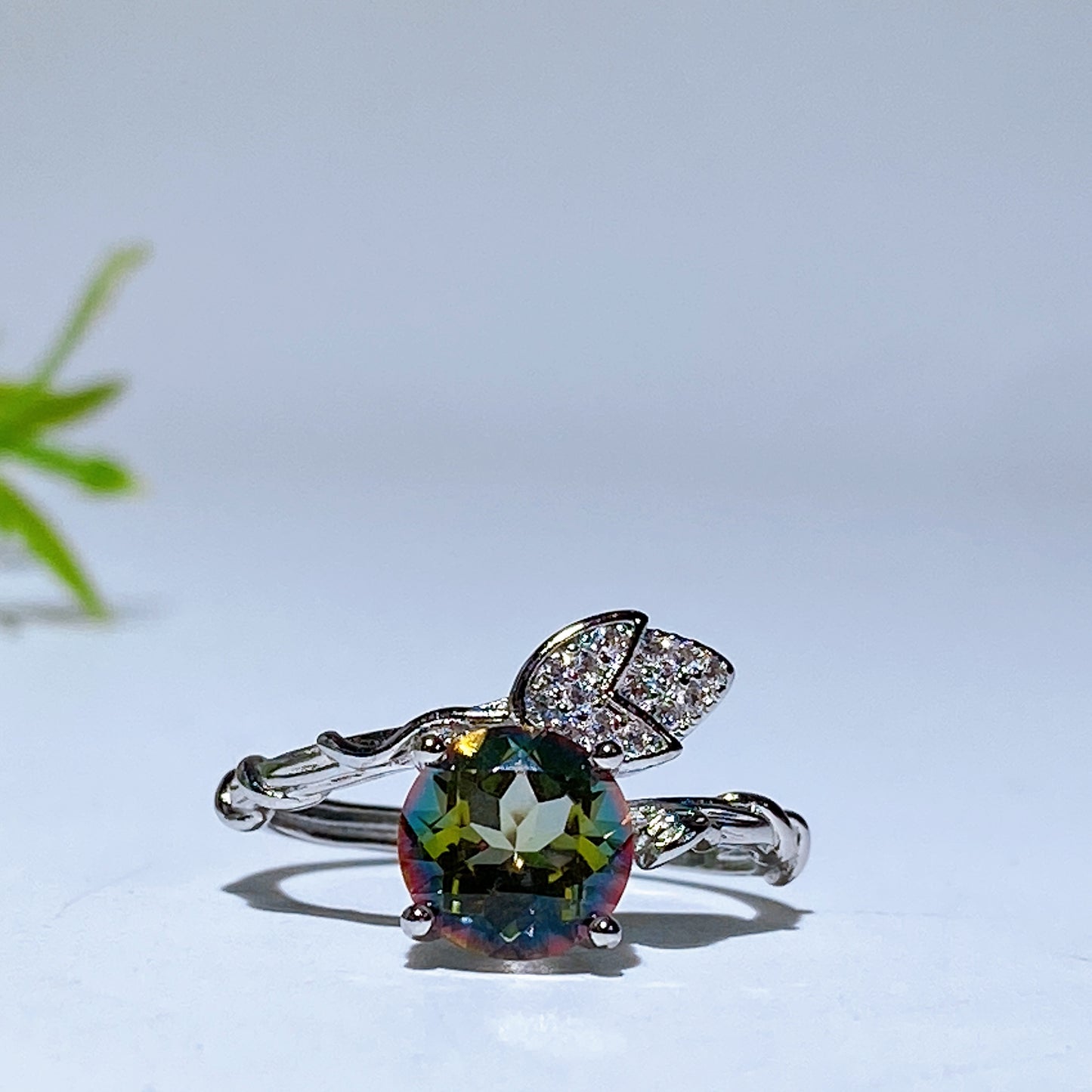 Cooper Silver Plated Multi Topaz Ring Crystal Healing Bulk Wholesale