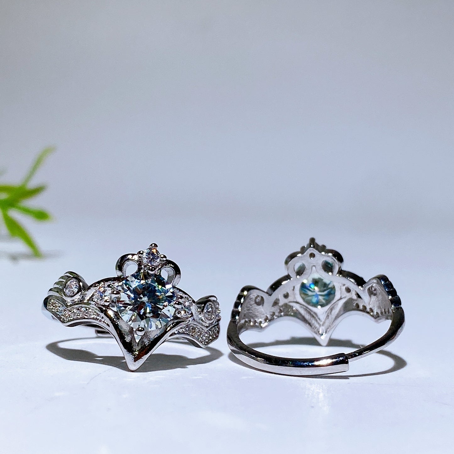 Cooper Silver Plated Moissanite Ring Crystal Healing Bulk Wholesale