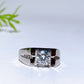 Cooper Silver Plated Moissanite Men Ring