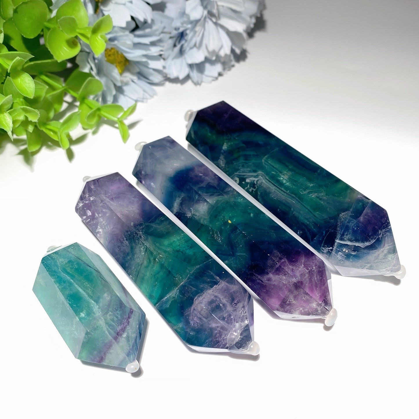 2.3"-5.0" Rainbow Fluorite DT Point Crystal Healing Bulk Wholesale