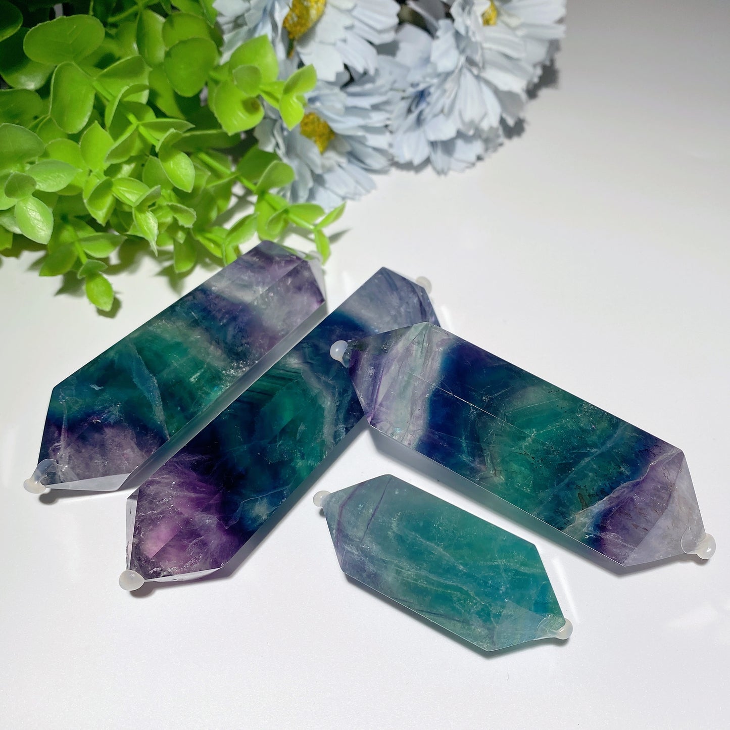 2.3"-5.0" Rainbow Fluorite DT Point Crystal Healing Bulk Wholesale