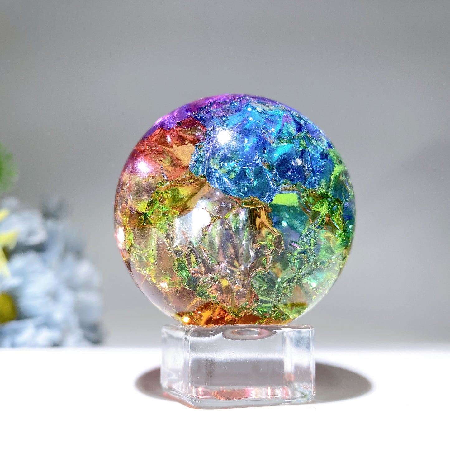 1.9" Crack Glass Crystal Sphere