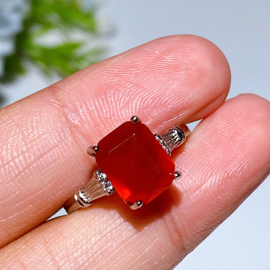 Cooper Silver Plated Carnelian Ring Crystal Healing Bulk Wholesale