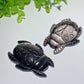 2.7" Silver Obsidian Ladybug Carvings Bulk Wholesale