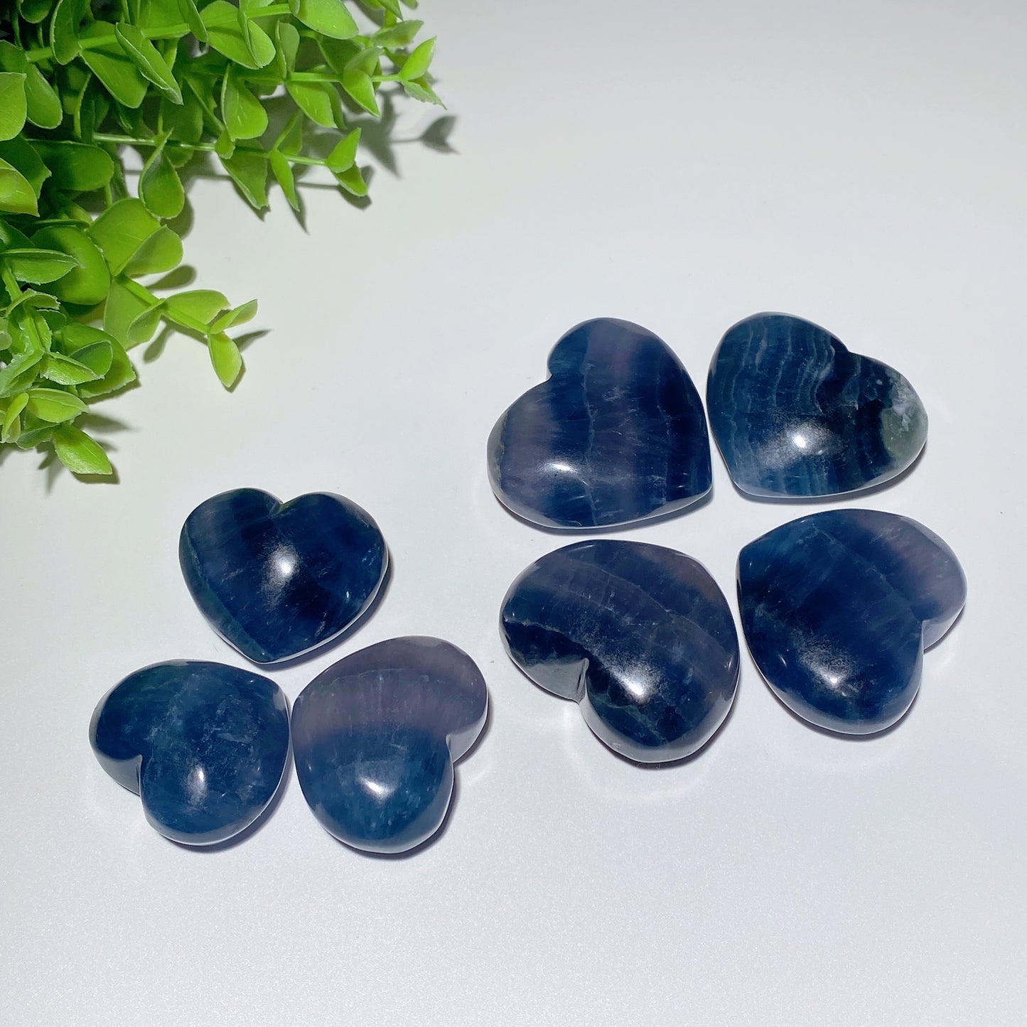 1.3"-2.0" Blue Fluorite Heart Carvings Bulk Wholesale