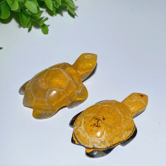 2.0"-2.5" Bumblebee Jasper Turtle Carvings Bulk Wholesale