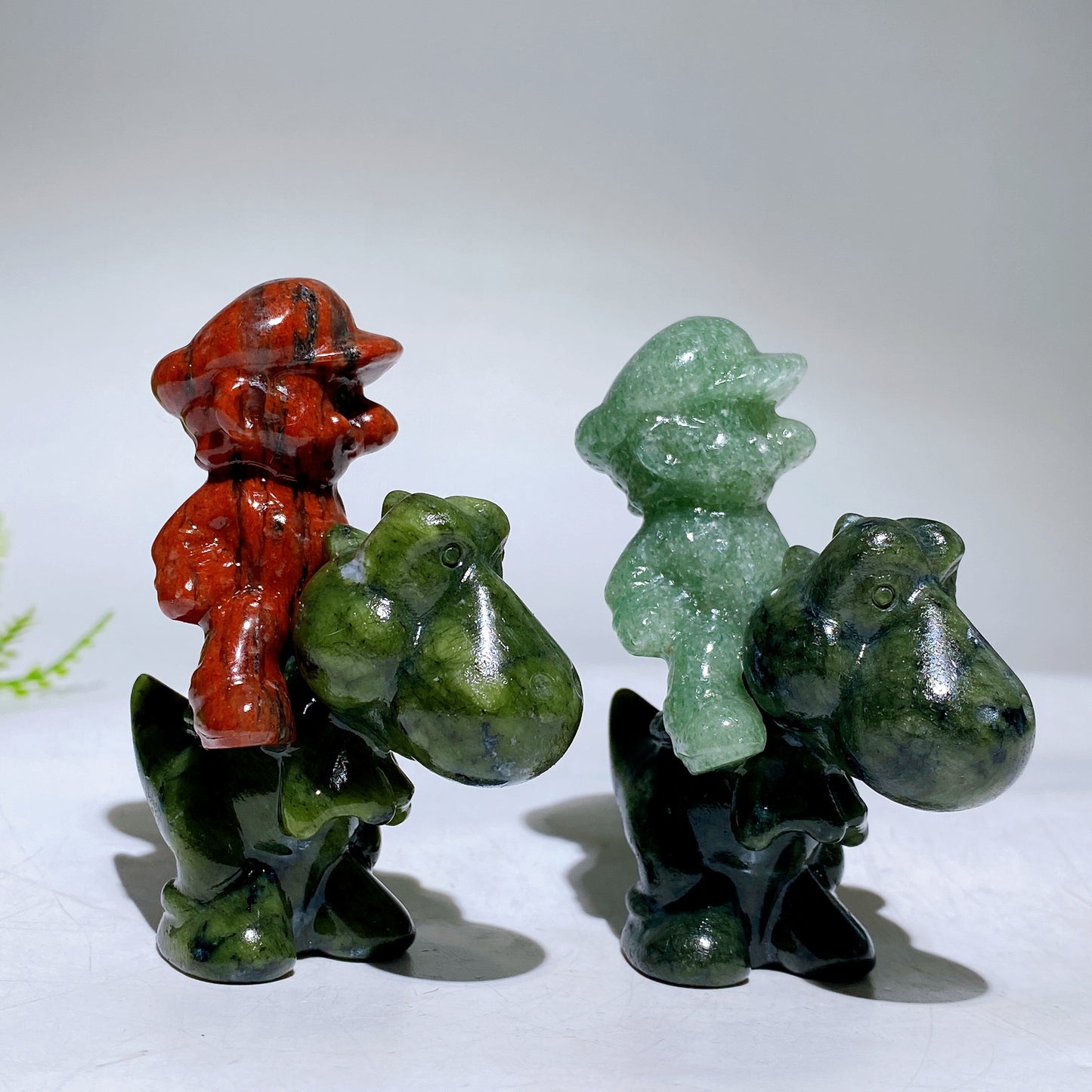 2.9" Crystal Mario Riding Yoshi Carving Wholesale