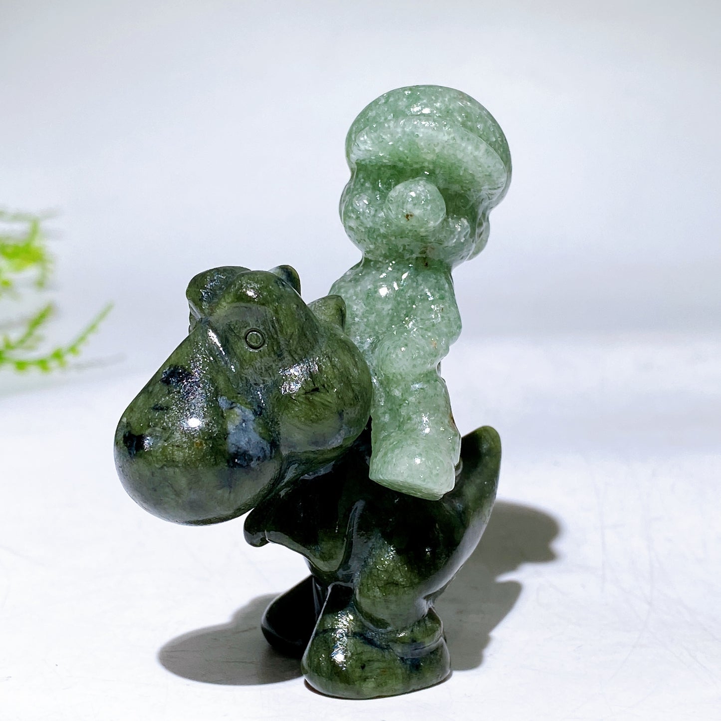 2.9" Crystal Mario Riding Yoshi Carving Wholesale