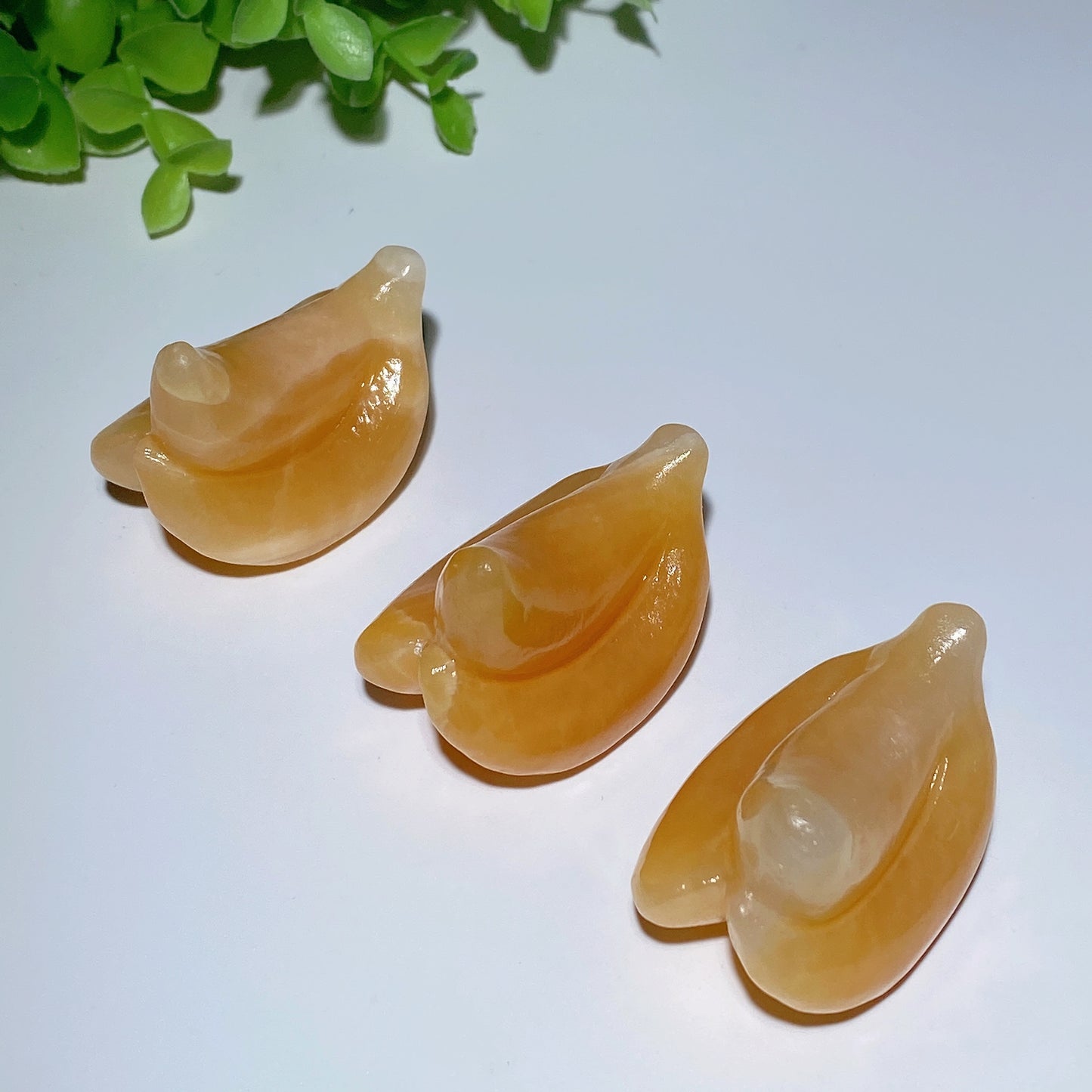 1.9" Orange Calcite Banana Fruit Carvings Crystal Healing Bulk Wholesale