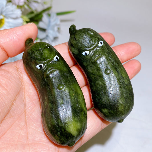 3.0" Serpentine Cucumber Carving Crystal Healing Bulk Wholesale