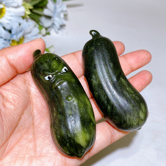 3.0" Serpentine Cucumber Carving Crystal Healing Bulk Wholesale