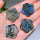1.2" Natural Labradorite Flower Carving Wholesale
