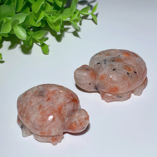 2.3"-2.5" Golden Strawberry Quartz Turtle Carvings Bulk Wholesale