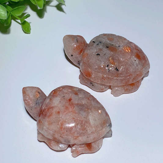 2.3"-2.5" Golden Strawberry Quartz Turtle Carvings Crystal Healing Bulk Wholesale