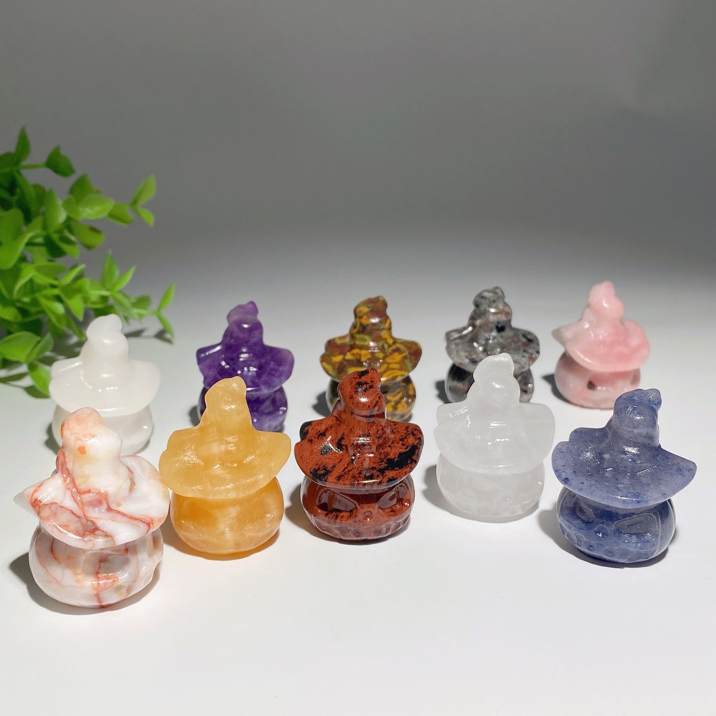 1.5" Mixed Crystal Pumpkin Ghost Carvings Crystal Healing Bulk Wholesale