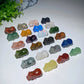 1.4" Mixed Crystal Hippo Carvings Bulk Wholesale