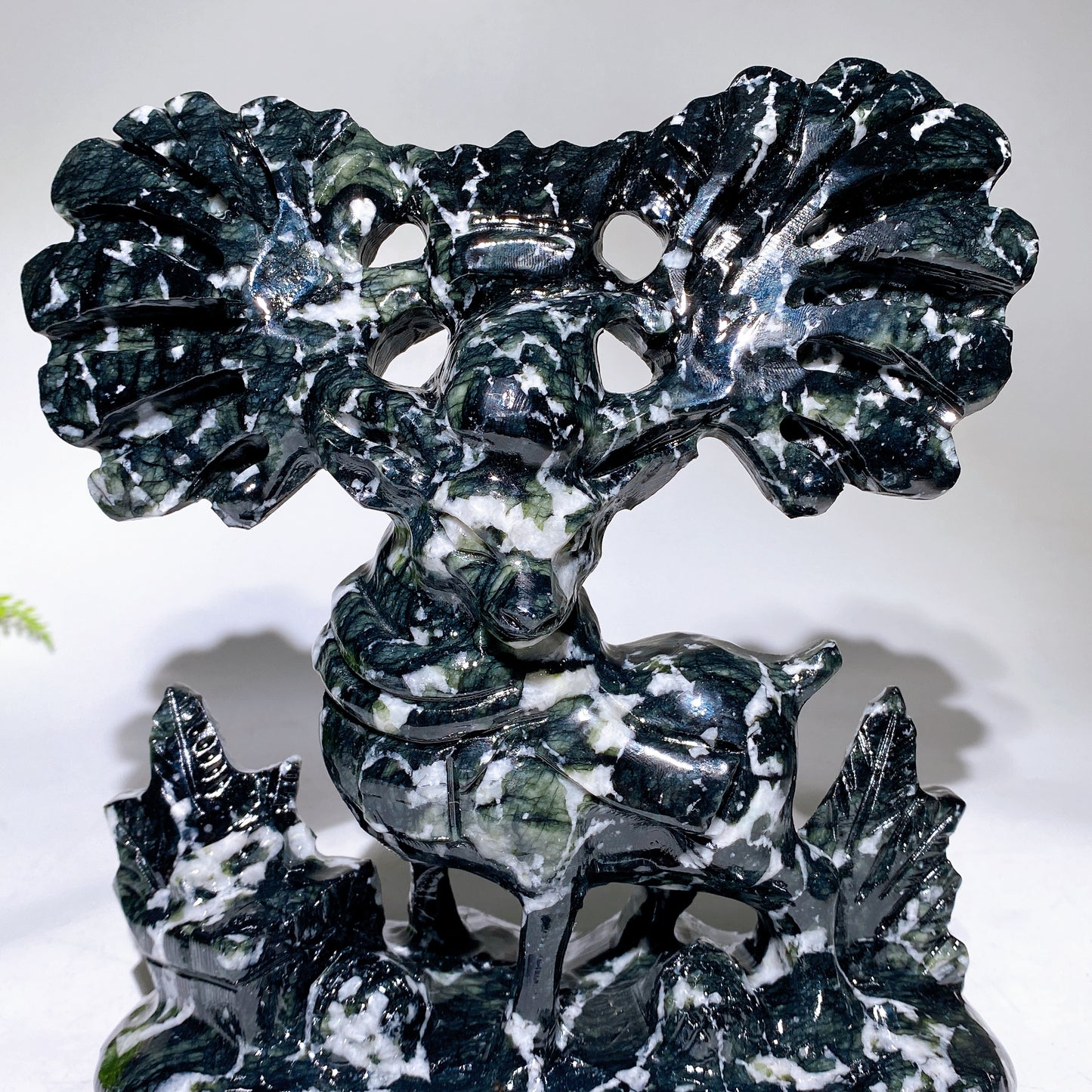 18cm Natural Jade Elk Carving Wholesale