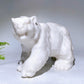 25cm Large Natural White Jade Polar Bear Carving Wholesale