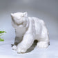 25cm Large Natural White Jade Polar Bear Carving Wholesale