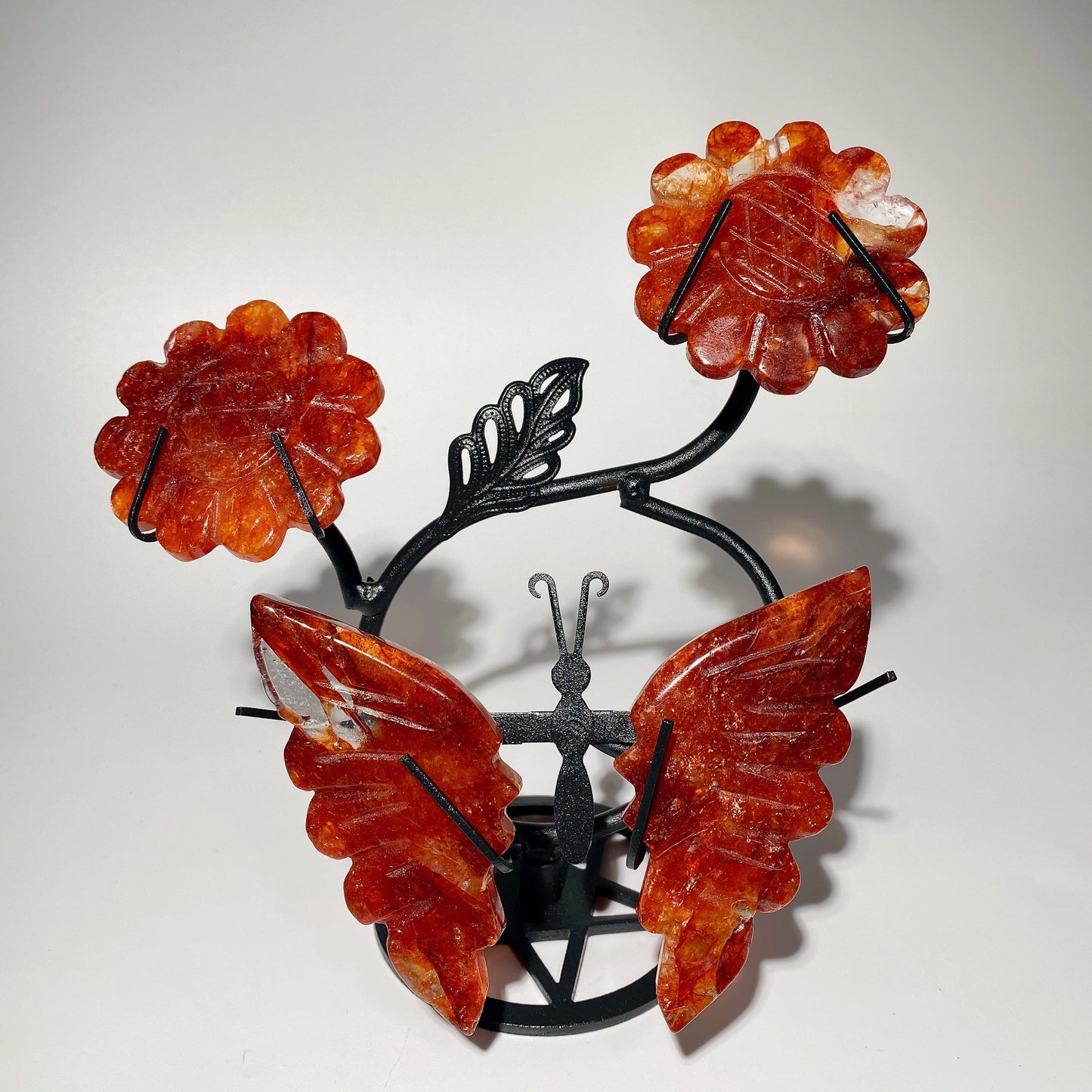 Mixed Crystal Flower Butterfly with Stand Free Form Bulk Wholesale