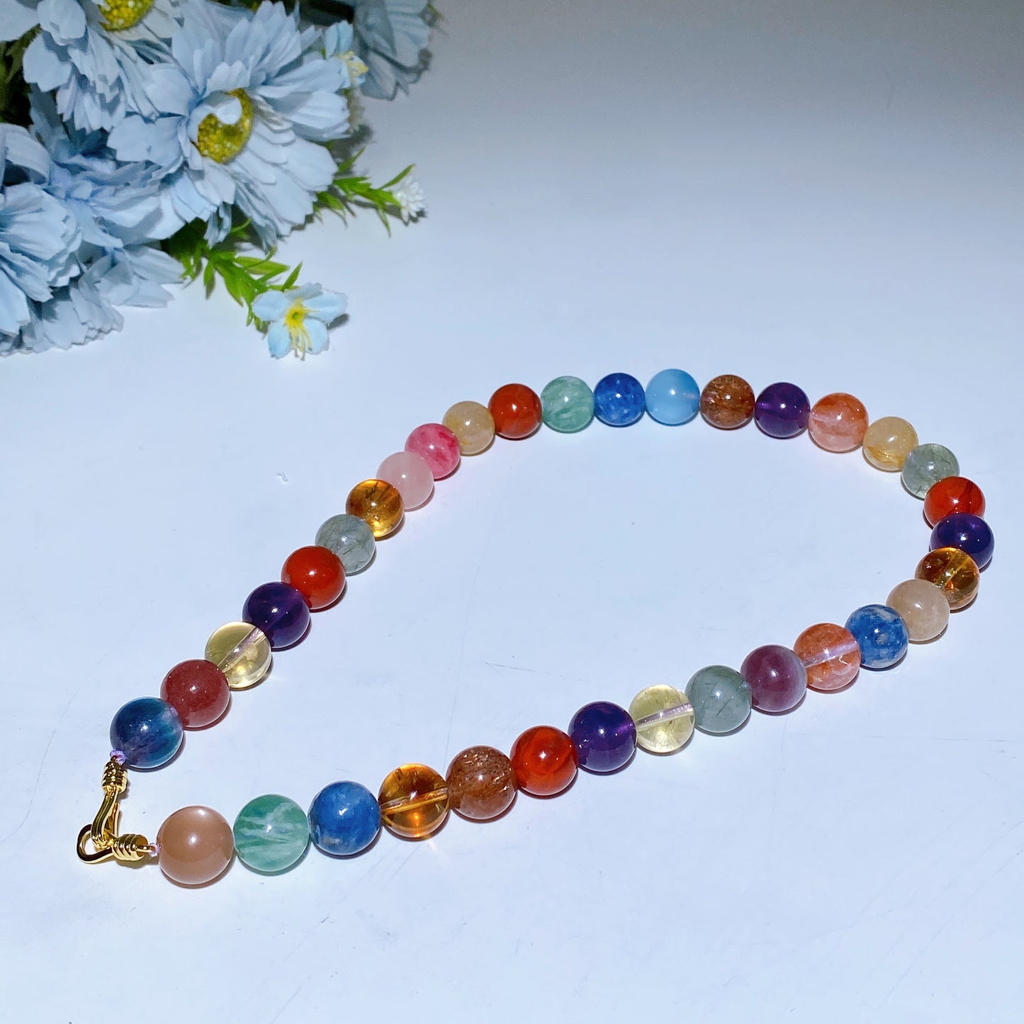 12mm Multi Crystal Necklace Crystal Healing Bulk Wholesale