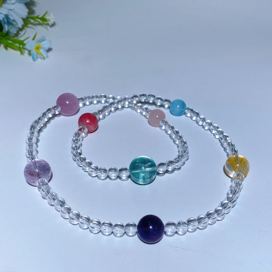 6mm Clear Quartz with Multi Crystal Necklace Cryrstal Healing Bulk Wholesale