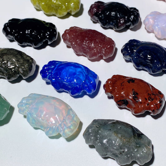 1.2“ Mixed Crystal Mini Crab Carvings Bulk Wholesale