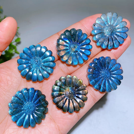 1.2" Labradorite Daisy Carving Wholesale